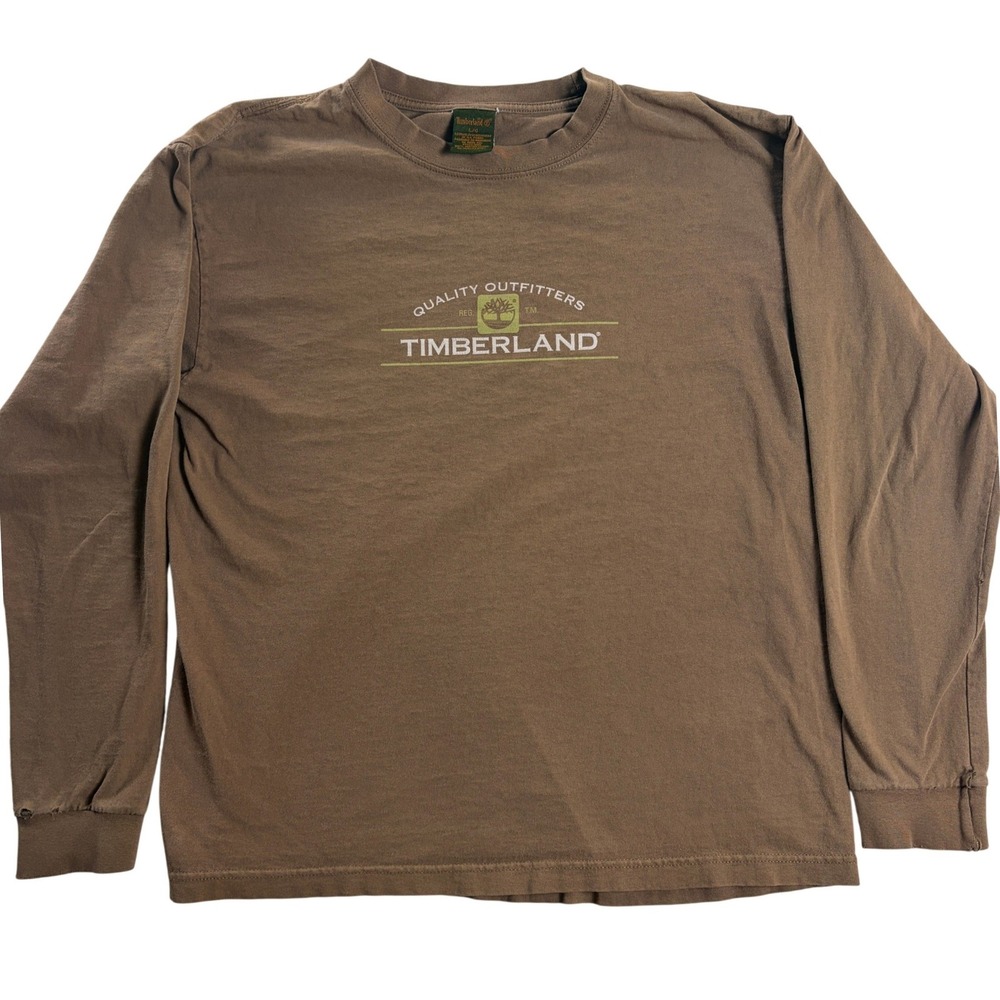 Vintage Y2K Timberland Quality Outfitters Brown Long Sleeve Tee Mens L Workwear